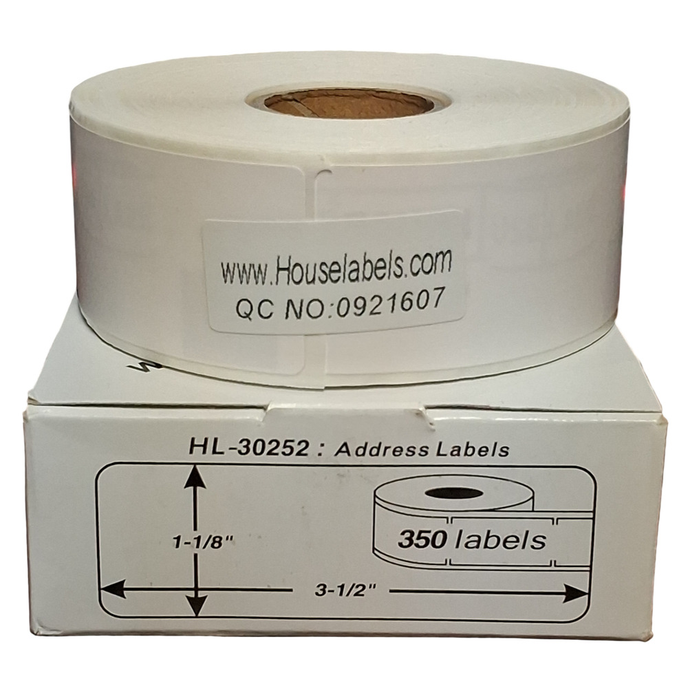 HouseLabels HL-30252 Direct Thermal Address Labels 1-1/8" x 3-1/2" 350/Roll New